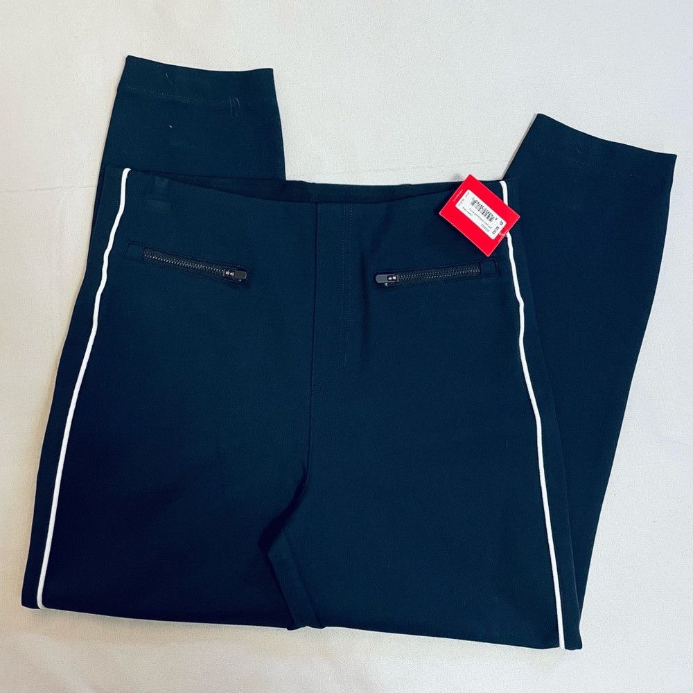 Spanx NWT New $128 Spanx Perfect Pant Ankle Piped Skinny Navy Pan Size 32" / US 10 / IT 46 - 7 Thumbnail