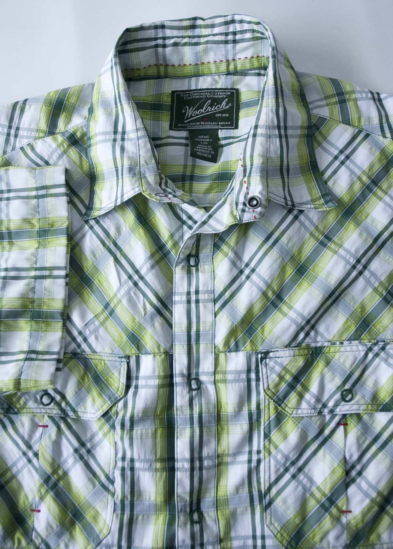 Woolrich Woolen Mills Woolrich Shirt Short Sleeve Polyester / Nylon Size L Green Size US L / EU 52-54 / 3 - 1 Thumbnail
