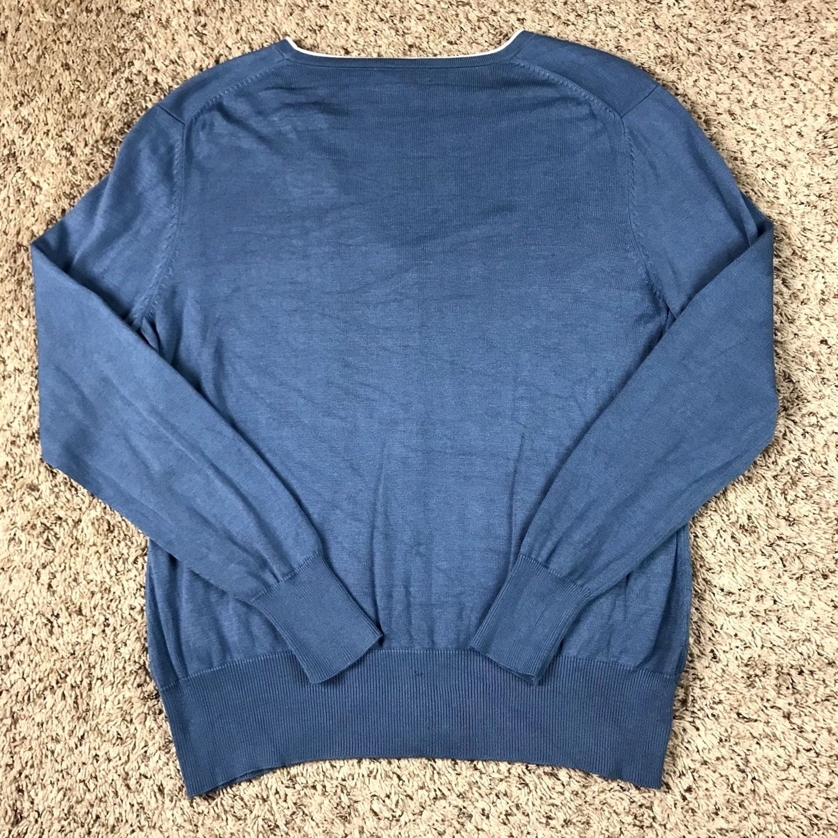 Brooks Brothers VINTAGE Brooks Brothers Womens Cardigan Sweater M Blue Silk Cotton Long Sleeve Size M / US 6-8 / IT 42-44 - 3 Thumbnail