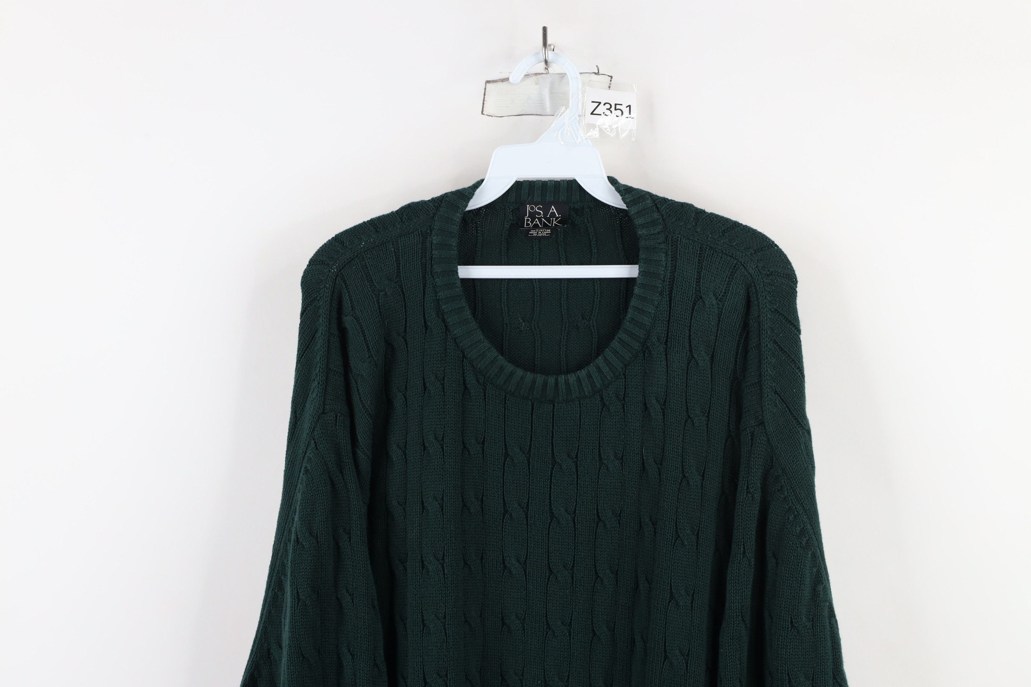 Jos. A. Bank × Vintage Vintage Jos A Bank Blank Chunky Cotton Cable Knit Sweater Size US XXL / EU 58 / 5 - 2 Thumbnail