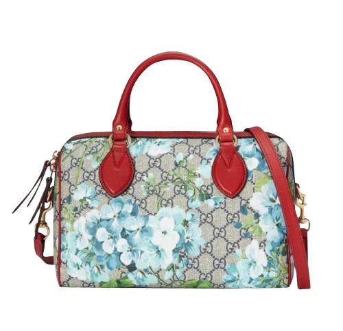 Gucci Blue GG Blooms Coated Canvas Small Boston Top Handle Bag Size ONE SIZE - 1 Thumbnail