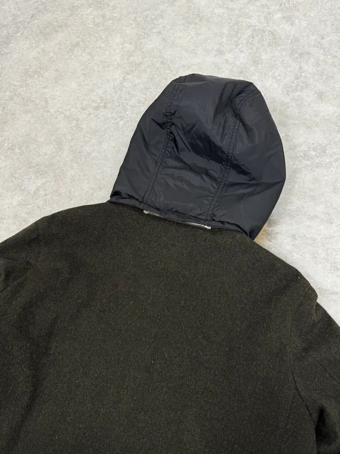 Prada 2000s Prada Fur Hood Green Wool Jacket Size US S / EU 44-46 / 1 - 6 Thumbnail