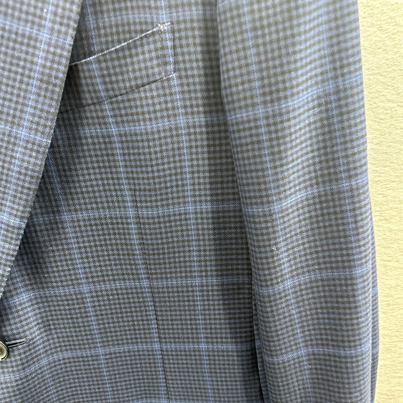 Ermenegildo Zegna VINTAGE Ermenegildo Zegna Mr Sid Sport Jacket Mens 50R Blue Glen Plaid Coat Regular Wool Blazer 2-Button Notch Lapel Black Label Mens Size 50R - 4 Thumbnail