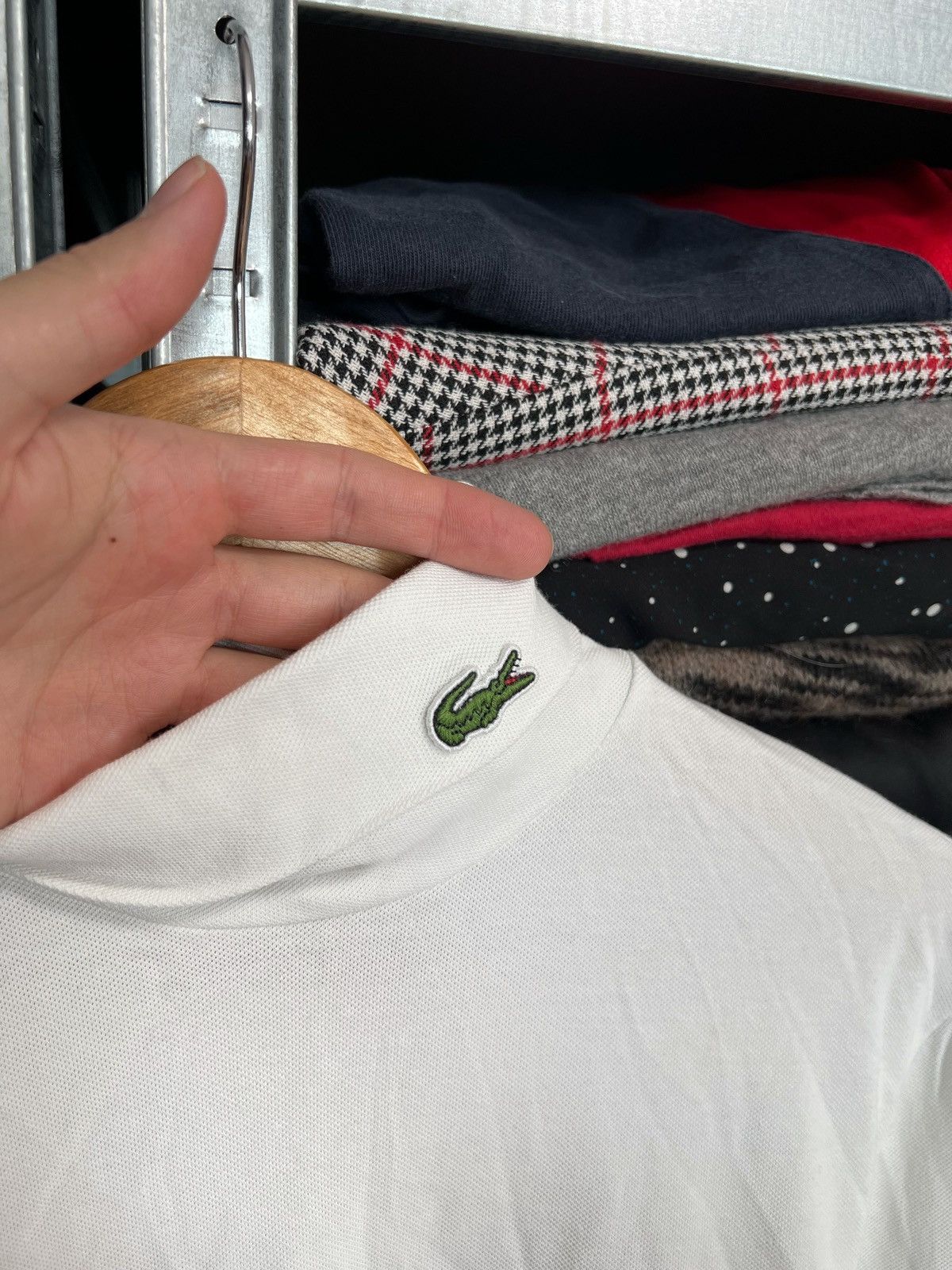 Lacoste Lacoste Golf White Turtleneck Long Sleeve Top Logo Neck Sz L Size US L / EU 52-54 / 3 - 4 Thumbnail