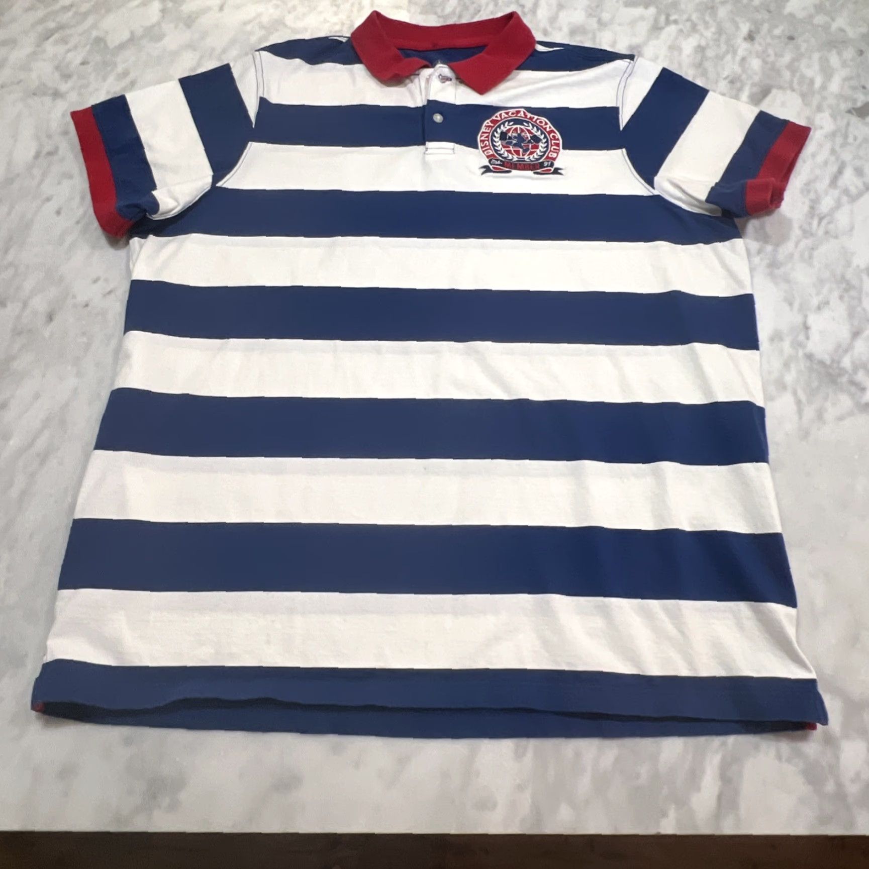 Disney Disney Vacation Club Member Rugby Polo Men XXL Mickey Mouse Stripes Short Sleeve Size US XXL / EU 58 / 5 - 2 Thumbnail