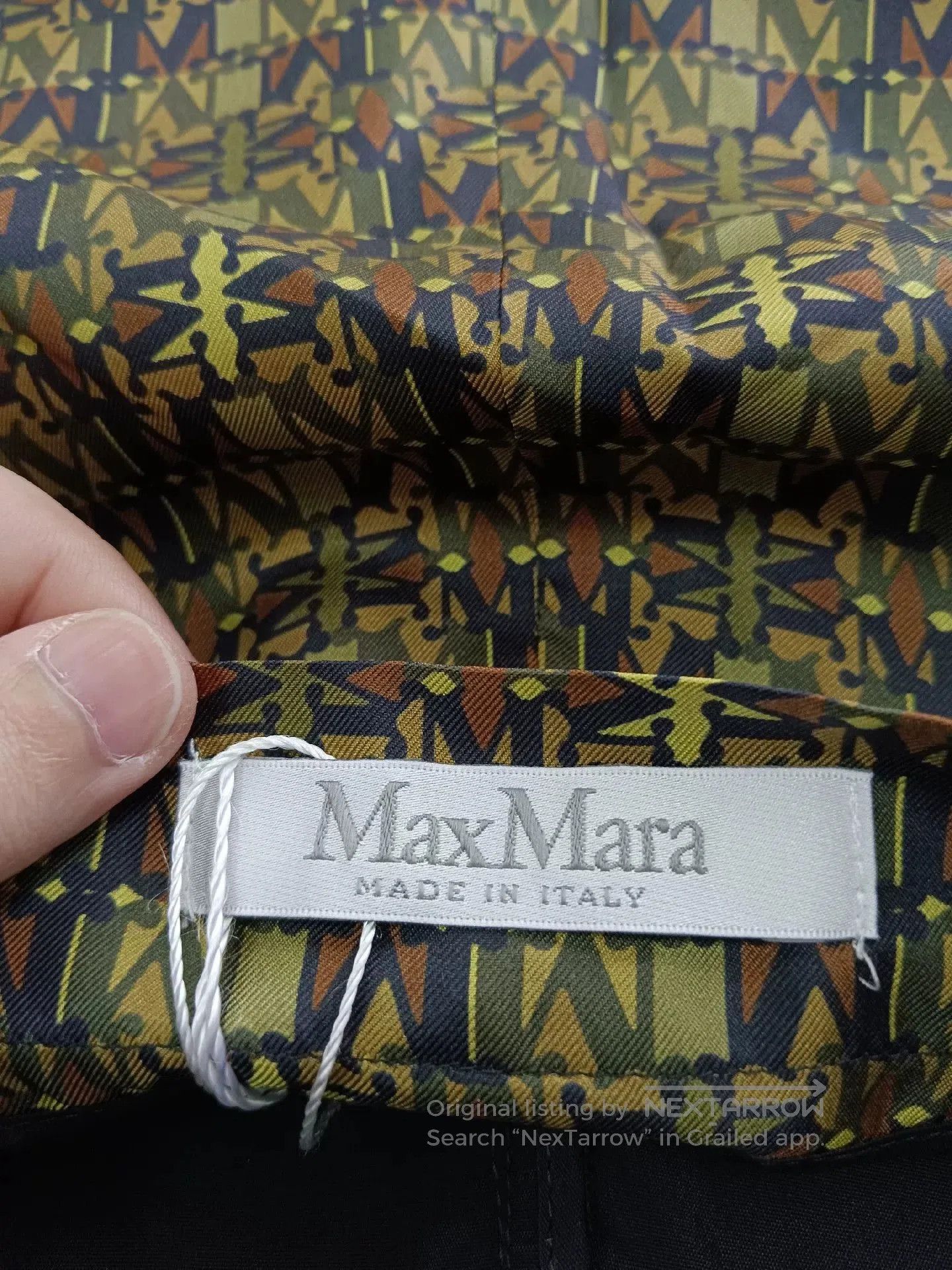 Max Mara Max Mara Printed Side Slit Pants Green. Size 33" - 3 Thumbnail