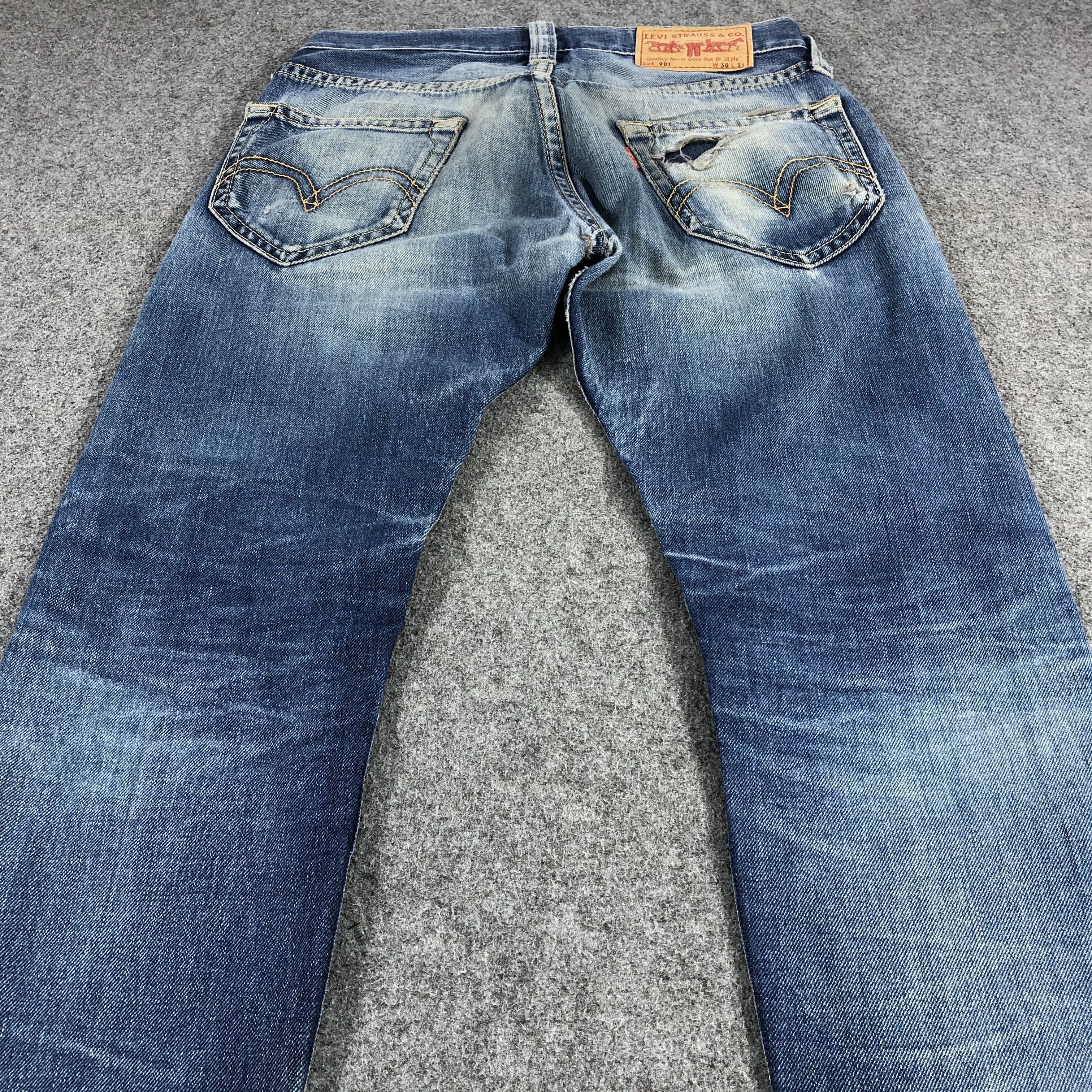 Levi's × Vintage Vintage 90s Blue Wash Levis 901 Jeans-JM1406 Size US 32 / EU 48 - 4 Thumbnail