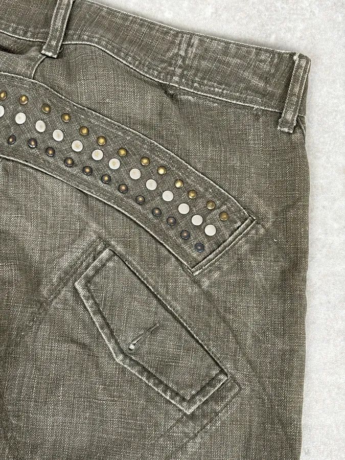 Marithe + Francois Girbaud SS2006 Marithé + François Girbaud Khaki Studded Cargo Jeans Size US 32 / EU 48 - 11 Thumbnail
