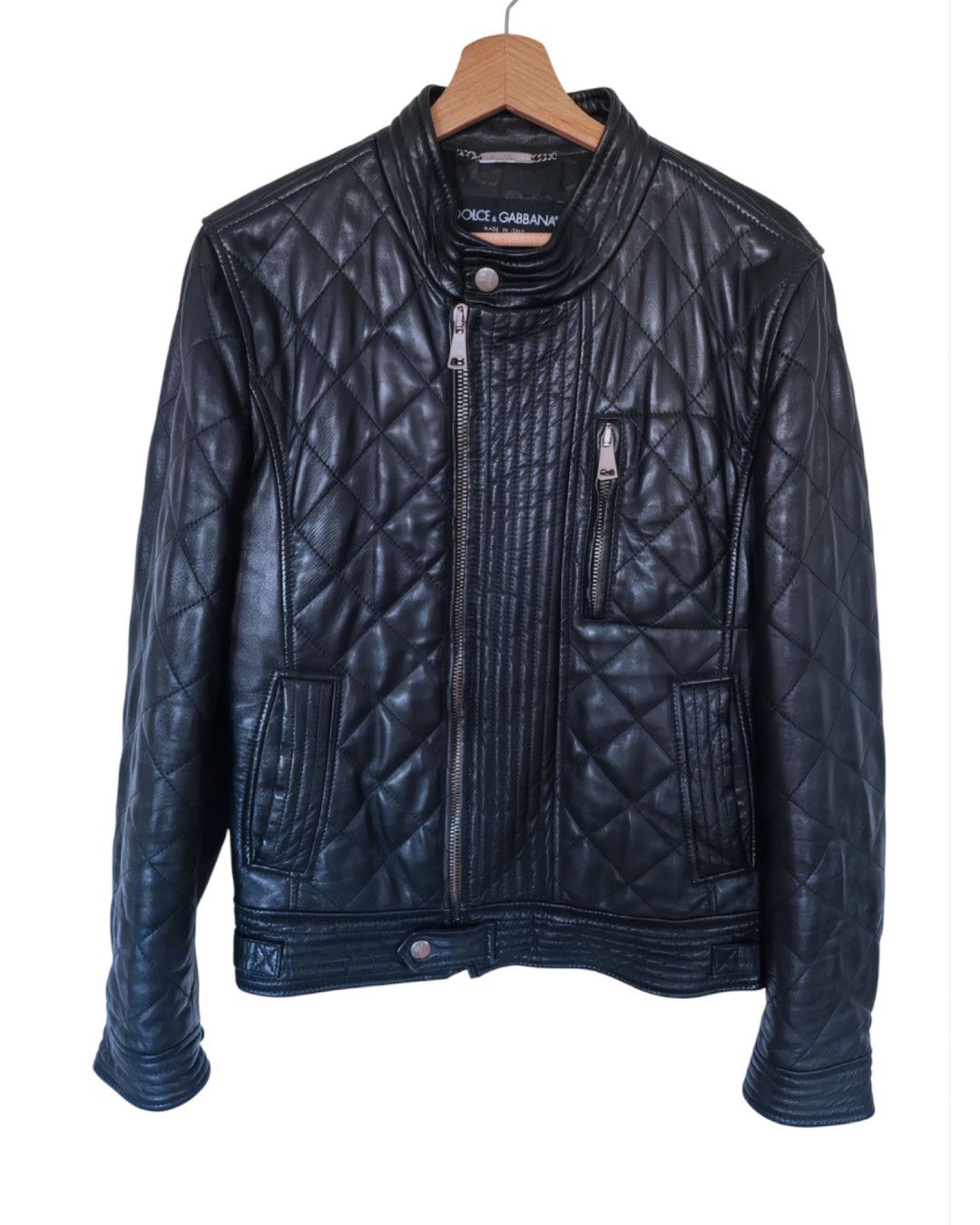 Dolce & Gabbana Dolce & Gabbana Quilted Lambskin Moto Jacket, c. 2010s Size US L / EU 52-54 / 3 - 1 Thumbnail