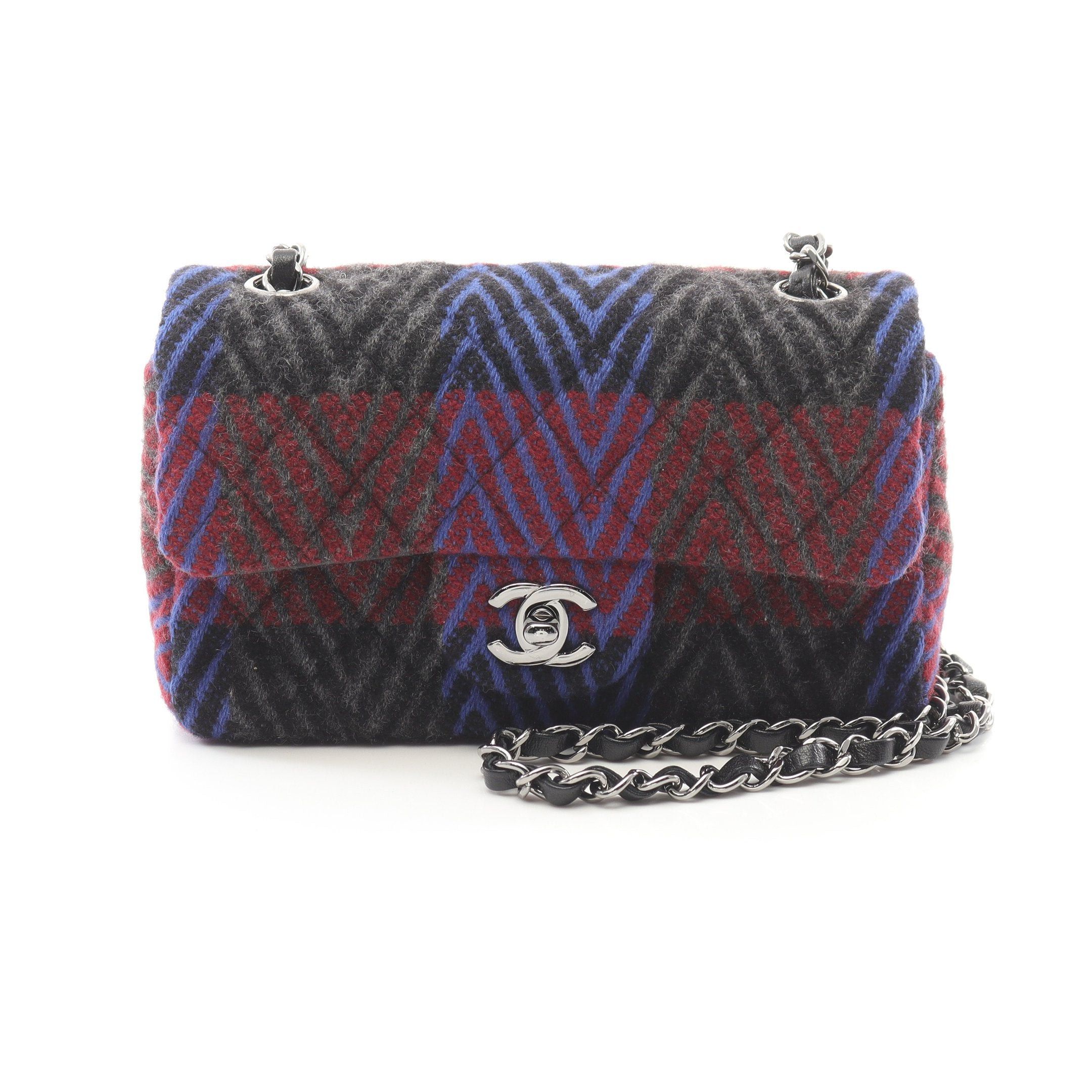 Chanel Chanel Mini Matelasse 20 Chain Shoulder Bag Tweed Black Multicolor Silver Hardware Size ONE SIZE - 1 Thumbnail