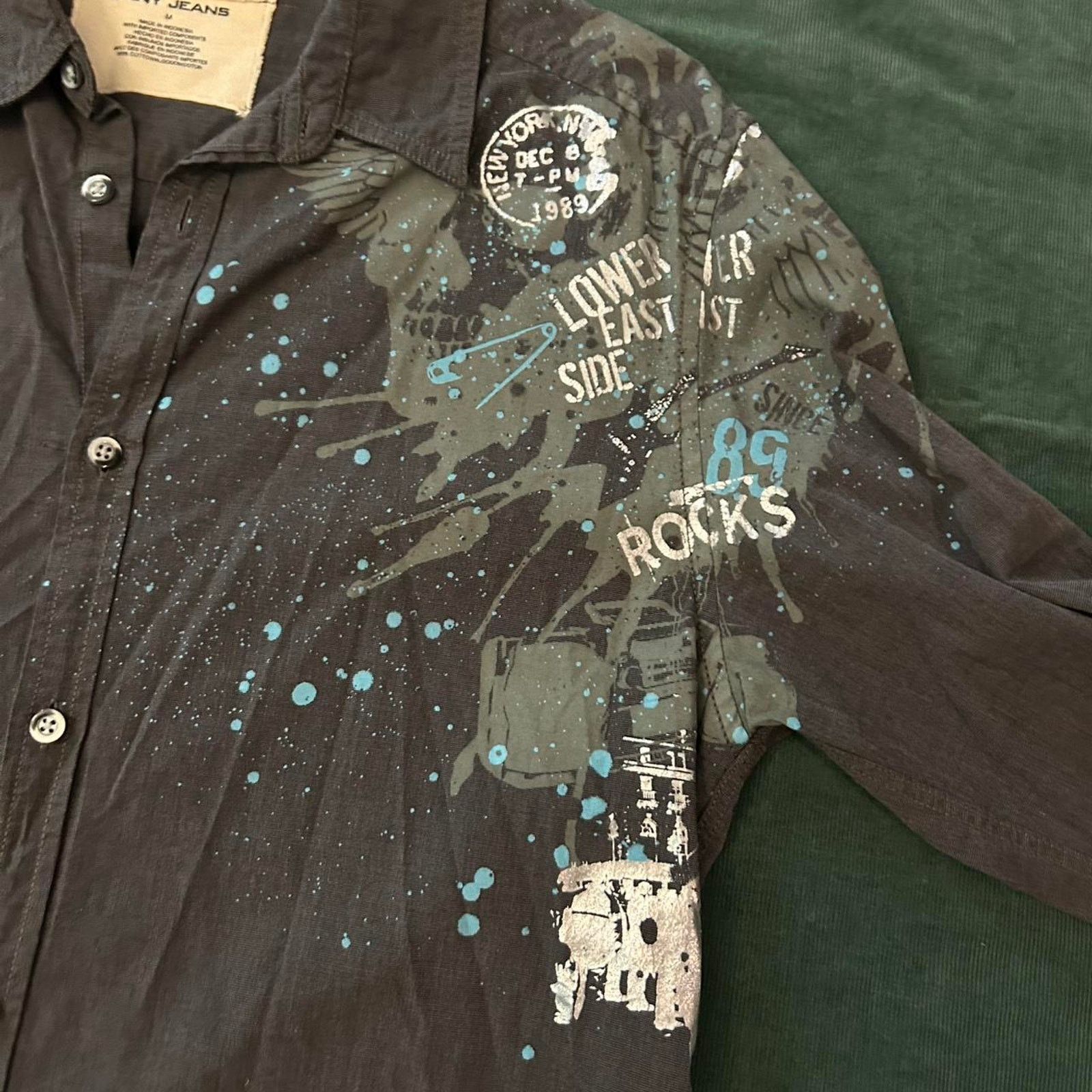 DKNY Rare vintage grunge dkny button up Size US L / EU 52-54 / 3 - 3 Thumbnail