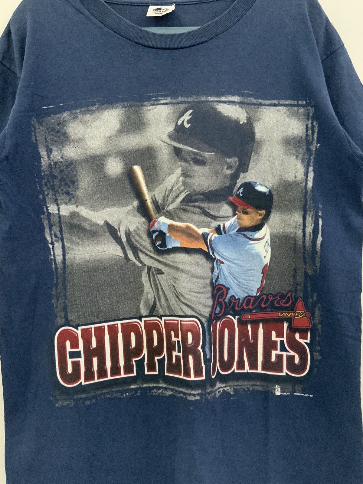MLB Vintage Starter Chipper Jones Big Print Logo 1997 tee Size US S / EU 44-46 / 1 - 5 Thumbnail