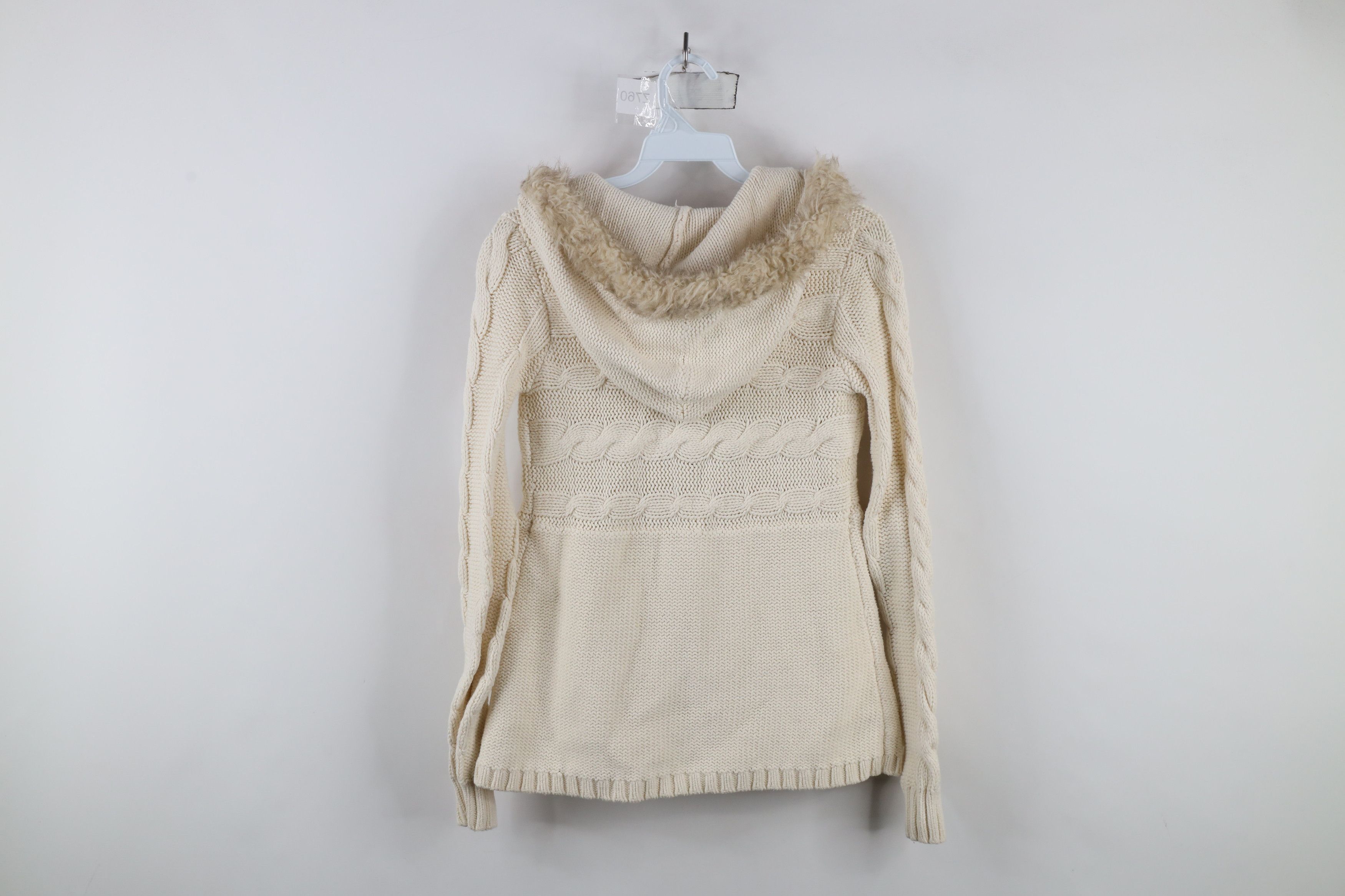 Old Navy × Vintage Vintage Y2K Babyoll Toggle Button Cable Knit Hoodie Sweater Size XL / US 12-14 / IT 48-50 - 8 Thumbnail
