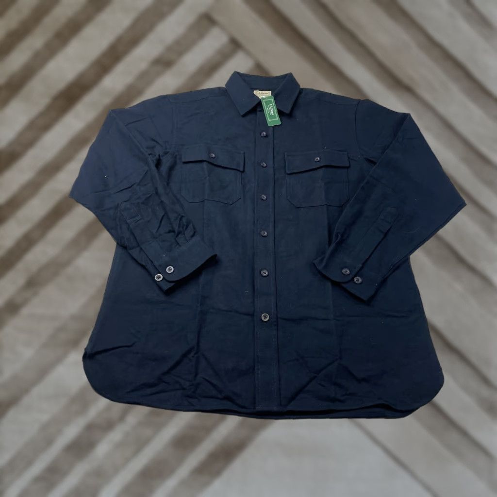 Vintage NEW LL Bean Men’s Chamois Button Up Shirt Flannel Blue Medium Traditional Fit Size US M / EU 48-50 / 2 - 1 Thumbnail
