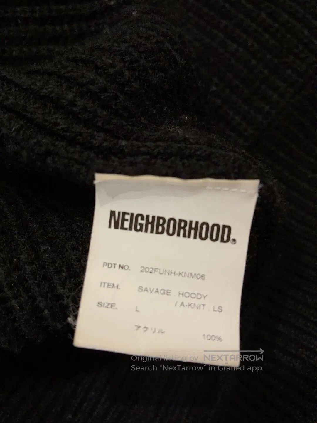 Neighborhood Neighborhood Savage Hoodie with Distressed Detail. Size US L / EU 52-54 / 3 - 3 Thumbnail