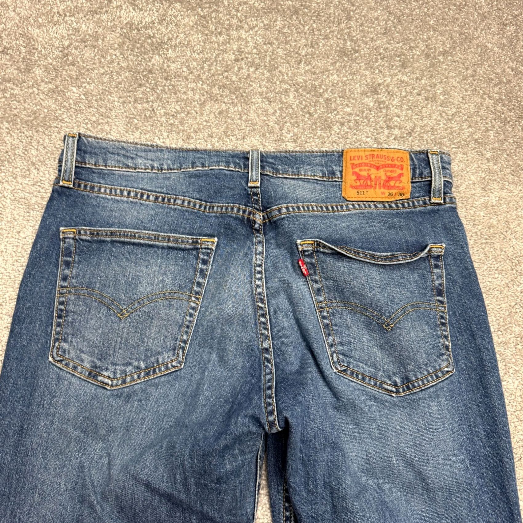 Levi's Levi's Jeans Slim Straight Leg Denim Mens 36x30 Blue Medium Wash Casual Jeans Size US 36 / EU 52 - 5 Thumbnail
