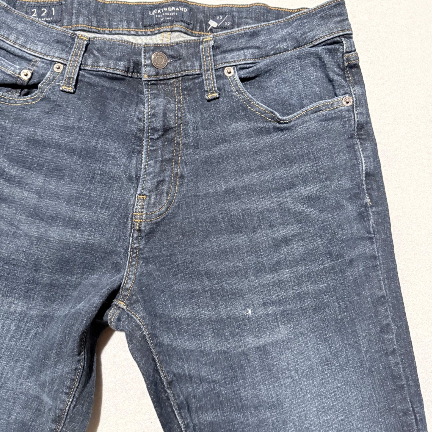 Lucky Brand Lucky Brand 221 Original Straight Denim Jeans Men Blue Dark Wash - 33x32 Size US 33 - 3 Thumbnail