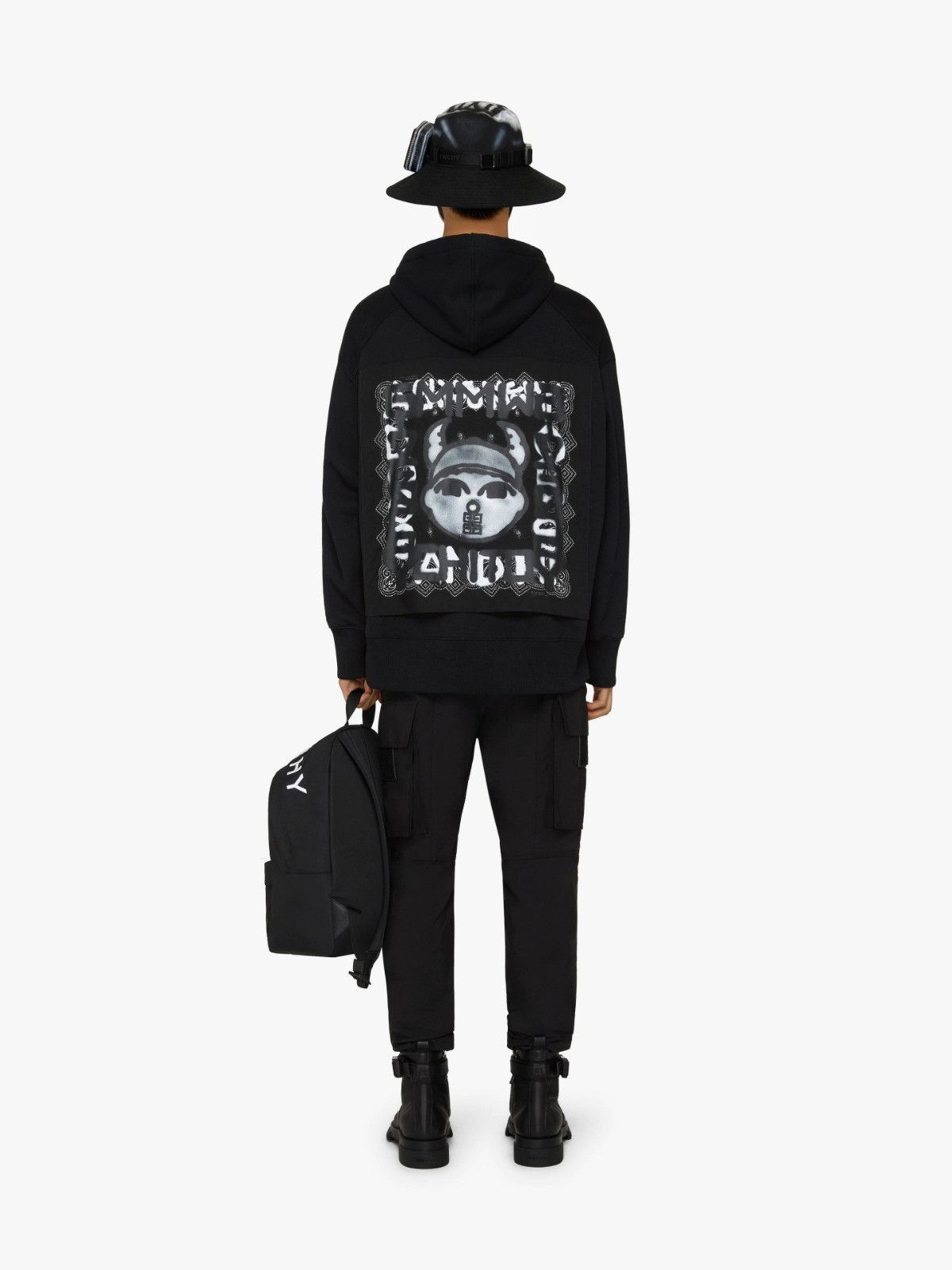 Givenchy x Chito Black Boy Print Bandana Patch Oversized Hoodie Size US S / EU 44-46 / 1 - 2 Thumbnail
