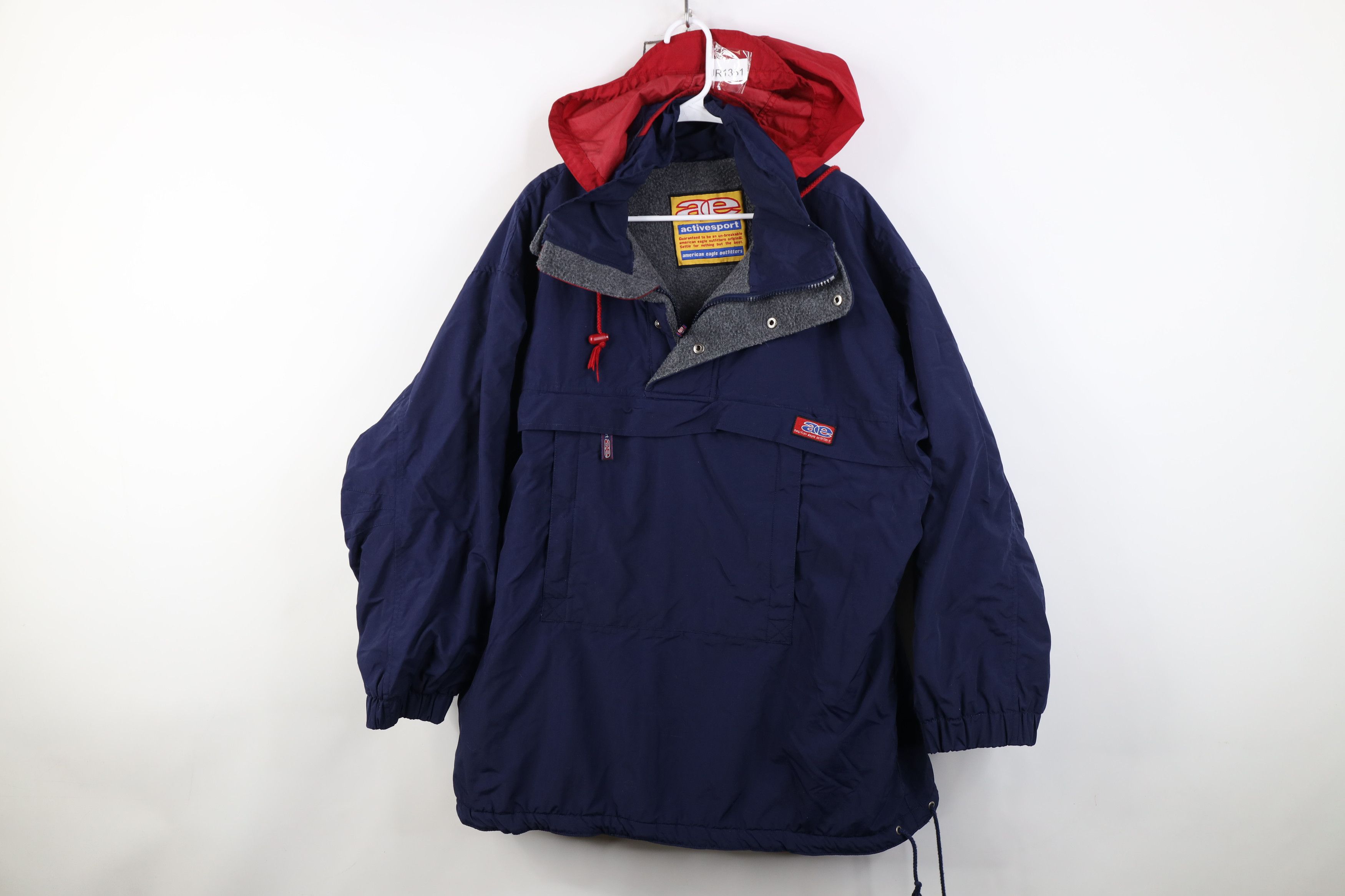 American Eagle Outfitters Vintage 90s American Eagle Lined Baggy Hooded Anorak Jacket Size US L / EU 52-54 / 3 - 1 Thumbnail