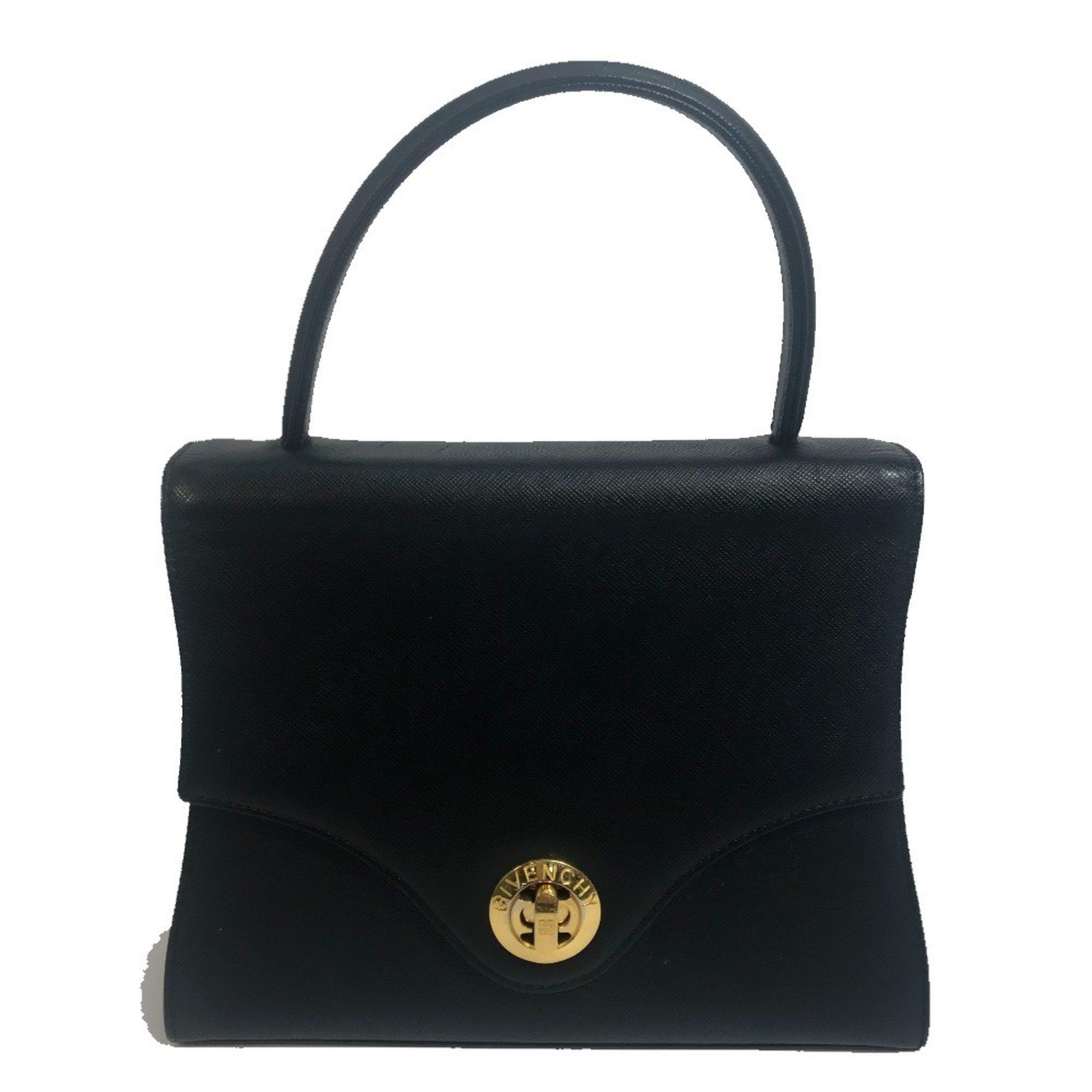 GIVENCHY Vintage 2-Way Leather Shoulder Bag/Handbag, Unisex, Black