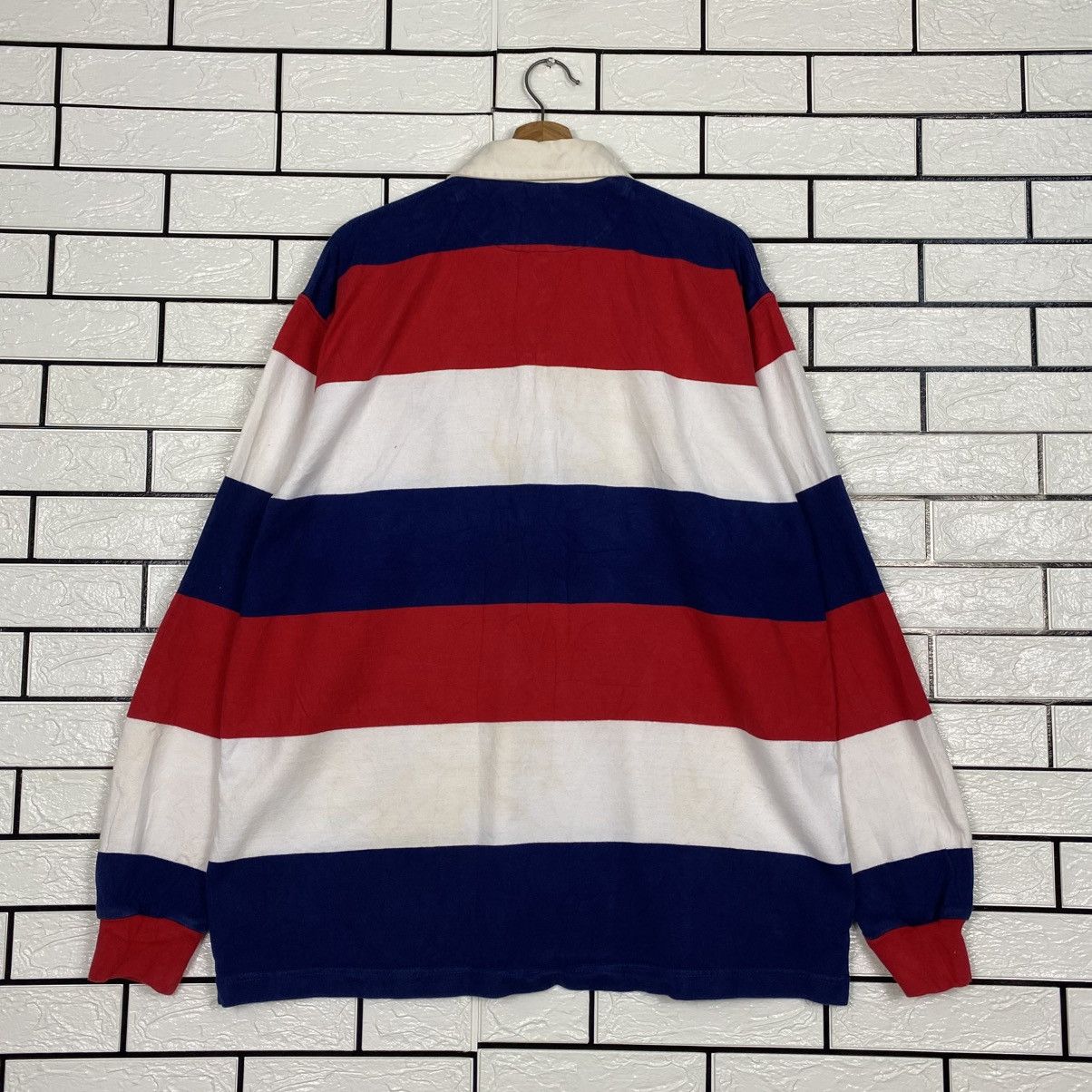 Japanese Brand 📌Vintage Polo Rugby Collar Striped Design Lands' End Size US L / EU 52-54 / 3 - 10 Thumbnail