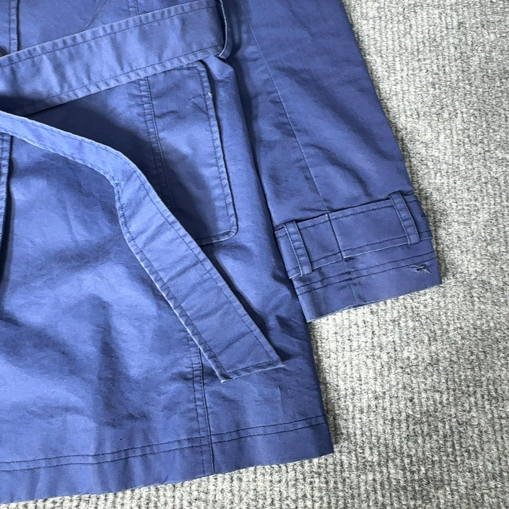 Vintage LL Bean Trench Coat Womens S Blue Belted Cotton Blend Jacket 287395 Size S / US 4 / IT 40 - 2 Thumbnail
