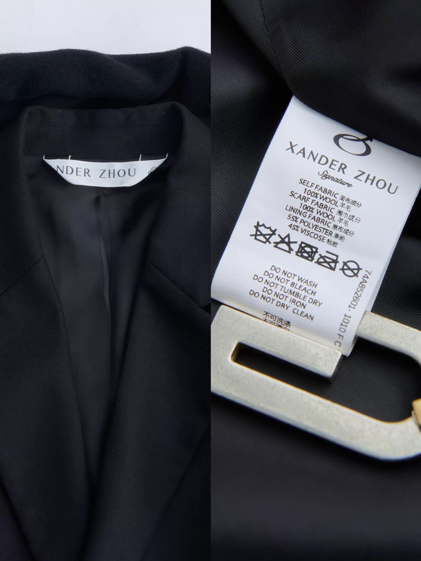 Xander Zhou Xander Zhou Men’s deconstructed detachable scarf black Size US M / EU 48-50 / 2 - 9 Thumbnail