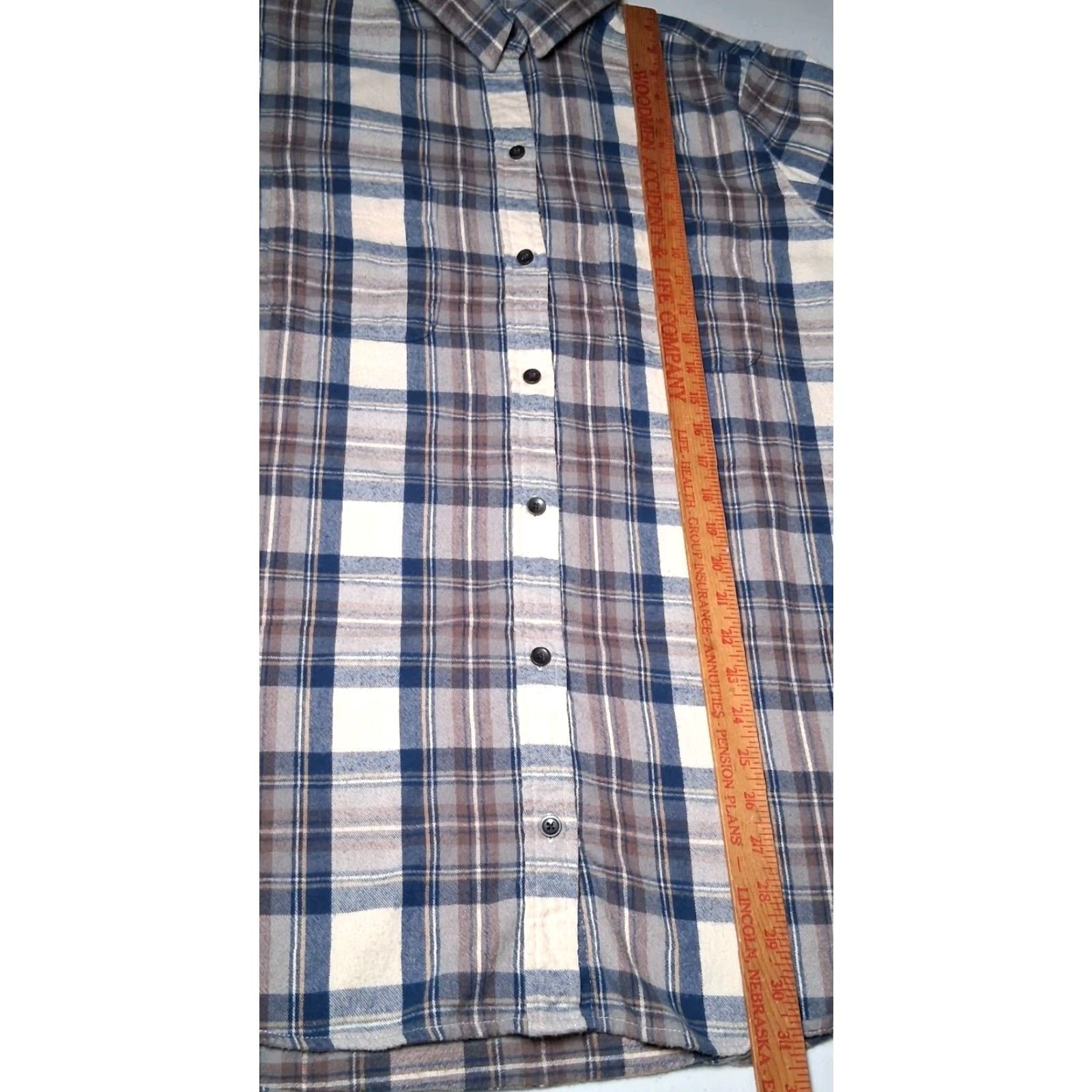 Vintage VINTAGE LL Bean Flannel Shirt Men XL Blue Tan Scotch Plaid Tartan Classic 508276 Size US XL / EU 56 / 4 - 4 Thumbnail