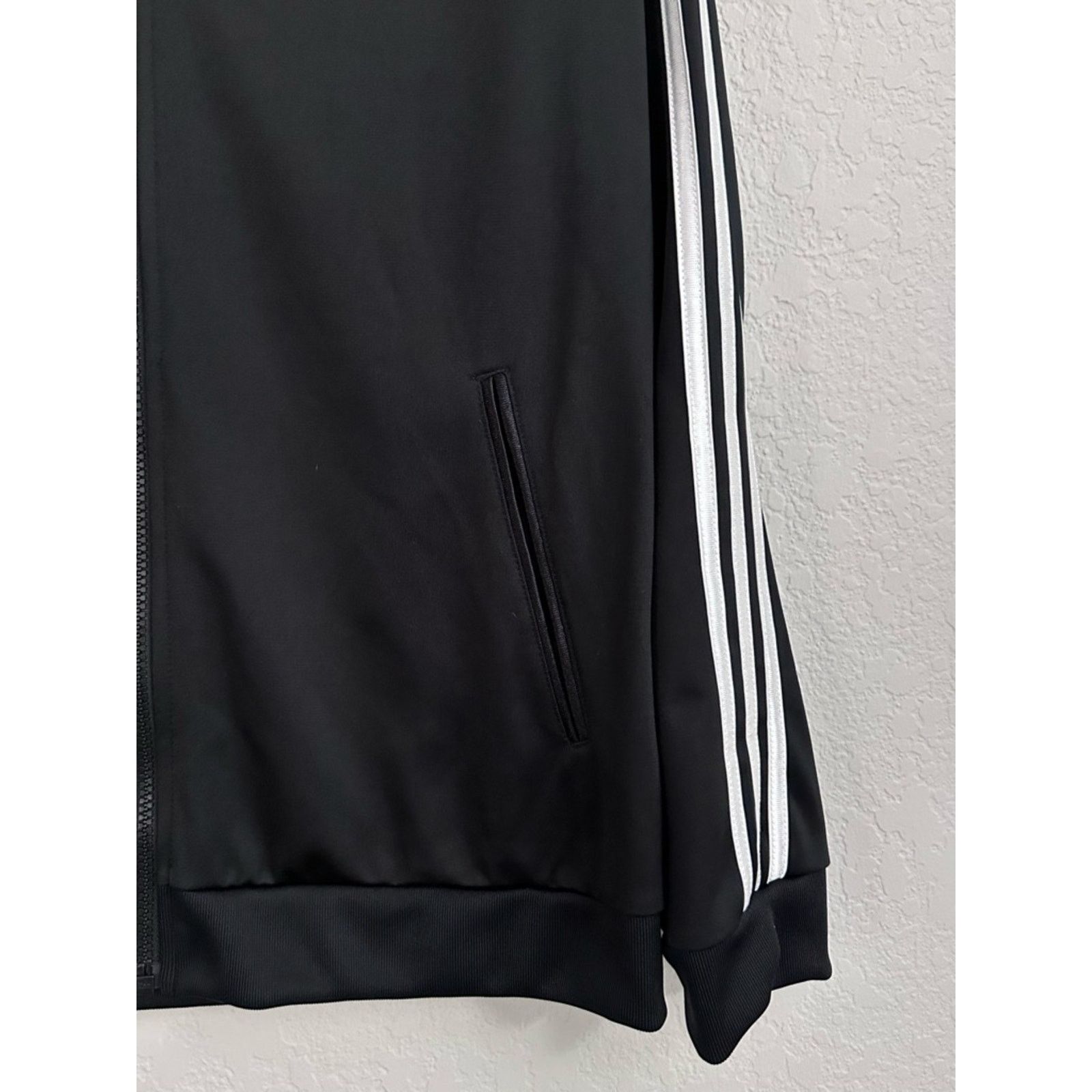 Adidas Adidas Track Jacket Black 3-Stripes Full Zip Womens Large Size L / US 10 / IT 46 - 6 Thumbnail