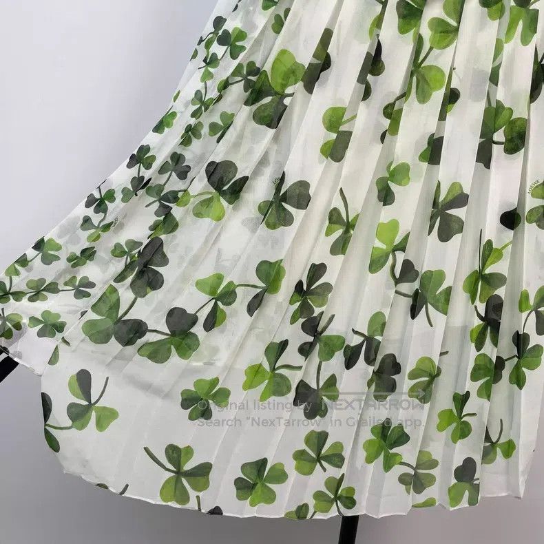 Loewe Loewe Green Chiffon Floral Dress Size 24" / US 00 / IT 34 - 3 Thumbnail