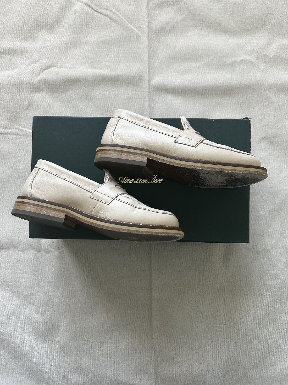 Aime Leon Dore Aime Leon Dore - Cream Raffia Loafers - 4M Size US 5.5 / IT 35.5 - 6 Thumbnail