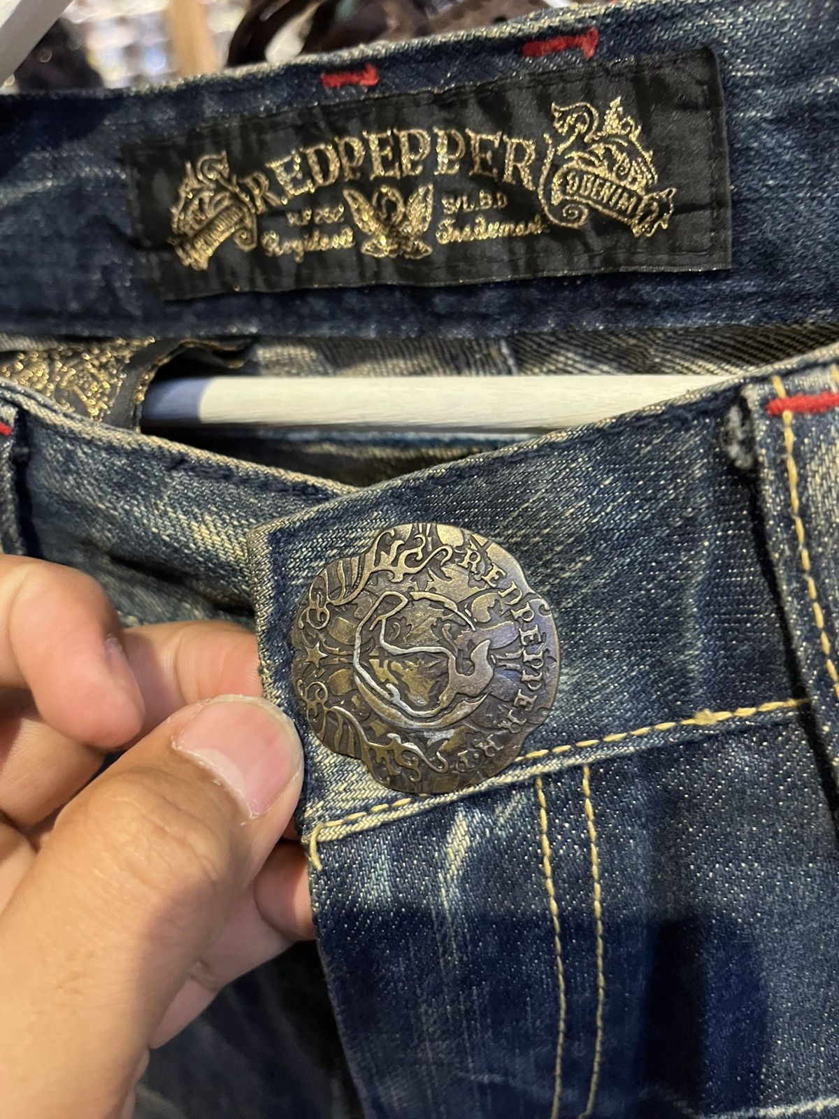 If Six Was Nine × Le Grande Bleu (L.G.B.) Red Pepper Gold Label Jeans Size US 32 / EU 48 - 10 Thumbnail