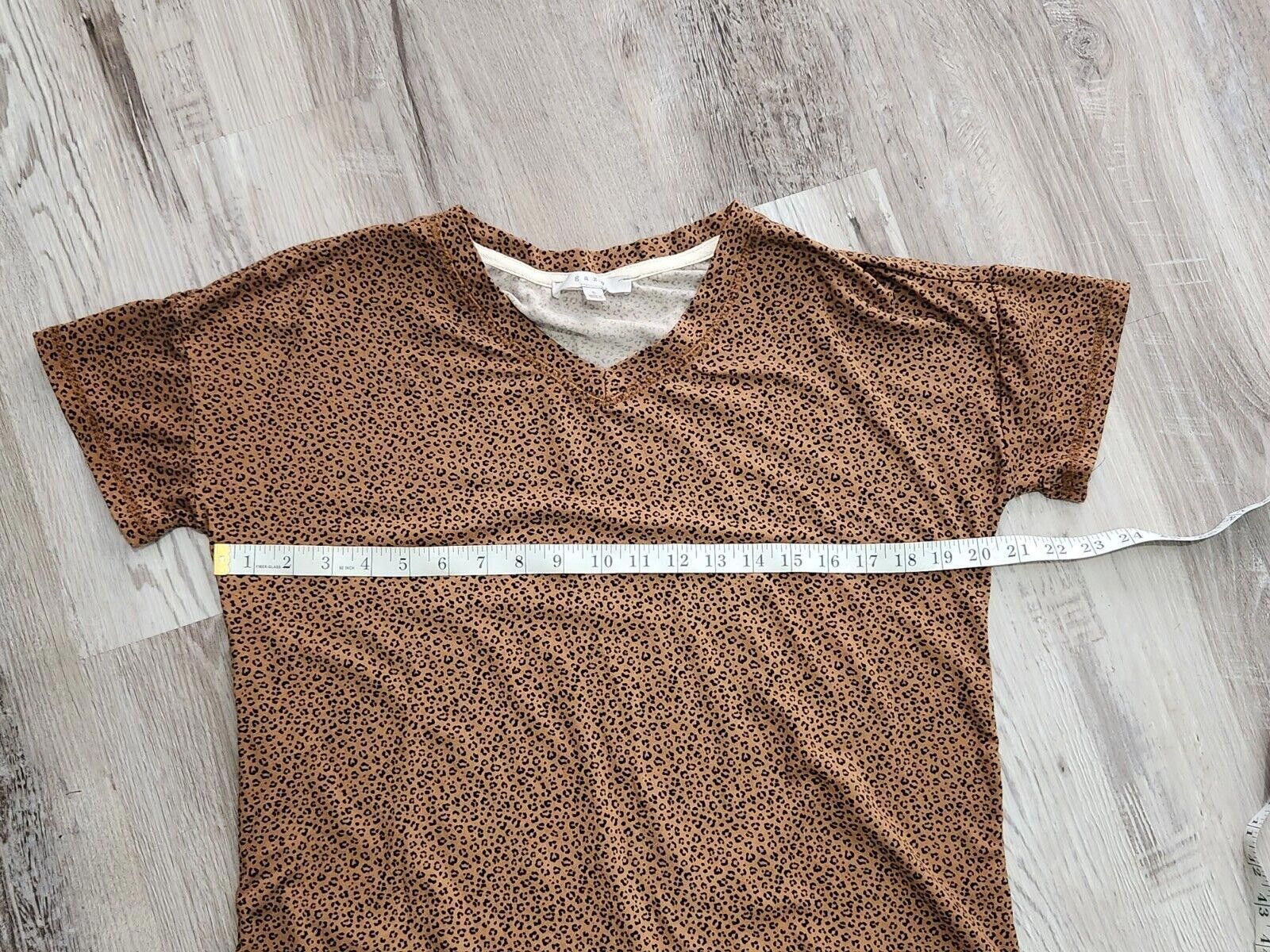 Designer Gaze Dress Small Leopard Short Sleeve Scoop Hem Stretch Size S / US 4 / IT 40 - 4 Thumbnail