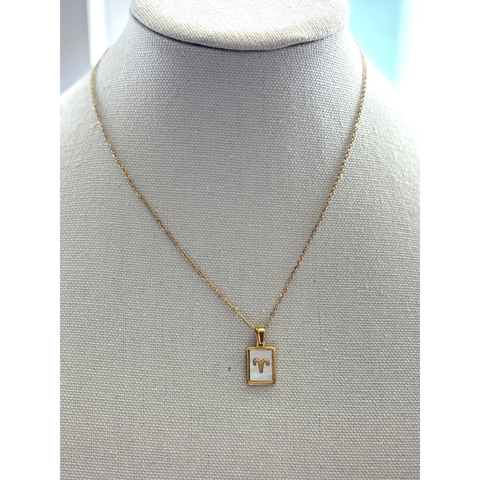 Other Gold-Plated Aries Zodiac Necklace With White Enamel Pendant Size ONE SIZE - 2 Thumbnail