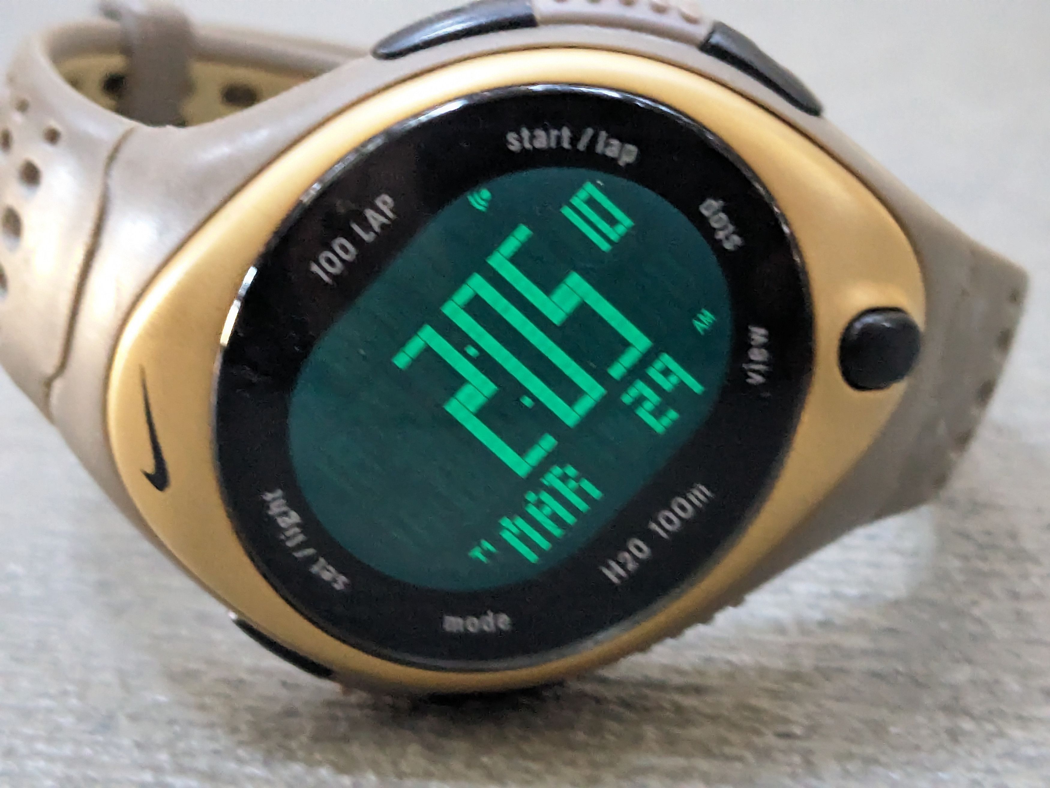 Nike × Vintage Vintage Nike Watch Gold Gray Rubber Digital Size ONE SIZE - 2 Thumbnail