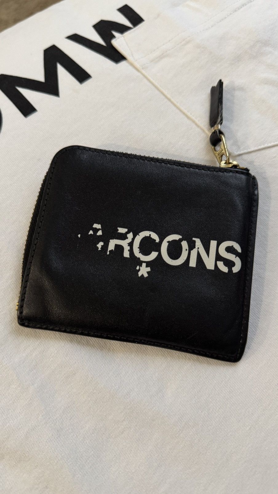 Comme des Garcons Comme des Garcons Spellout Leather Zipper Wallet Size ONE SIZE - 4 Thumbnail