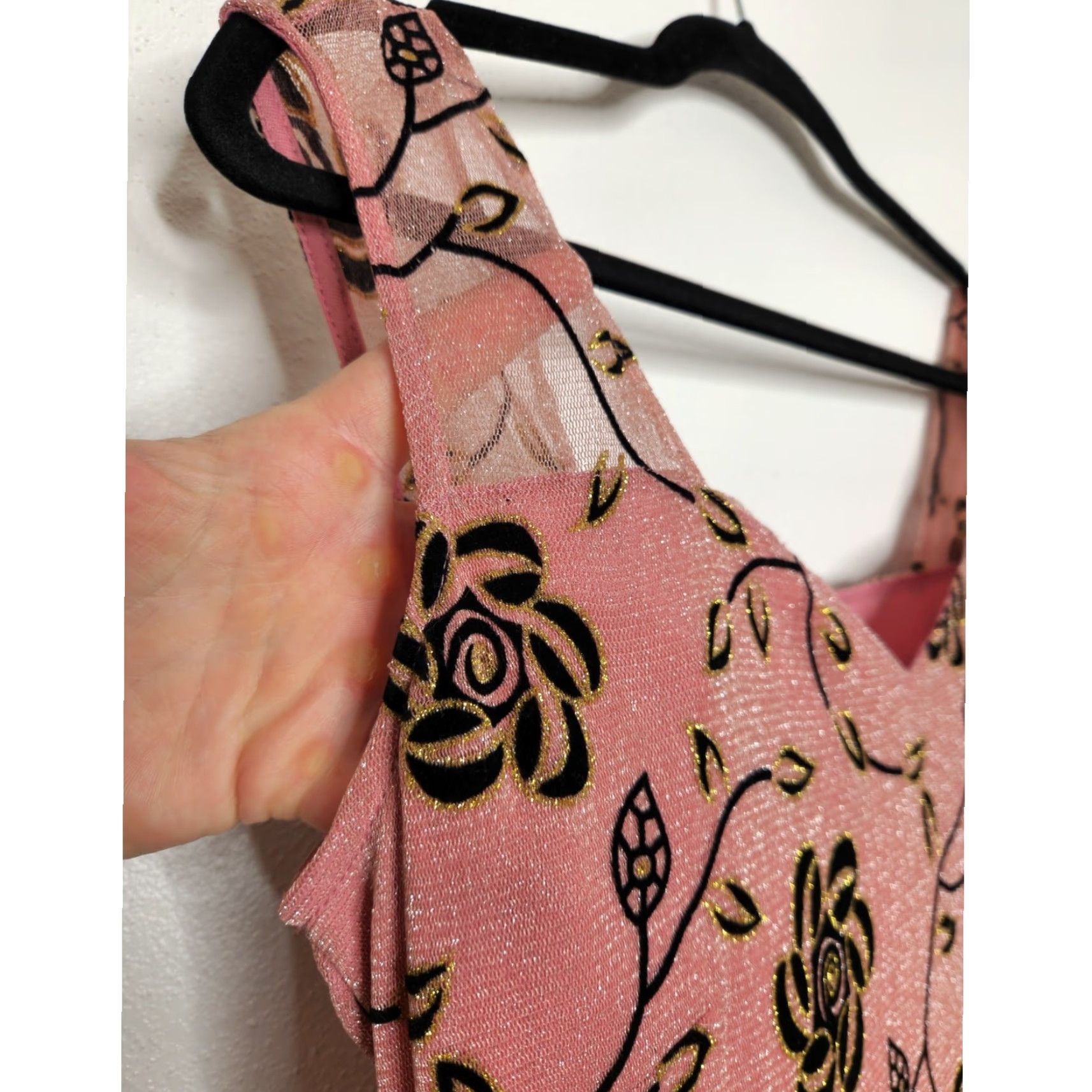 Pinko VINTAGE Floral Maxi Dress Shirt Womens S Pink Dress Length Long 54 Candalite Fairy Whimsy 90s 00s Gothic Grunge Sundress ** Size S / US 4 / IT 40 - 3 Thumbnail