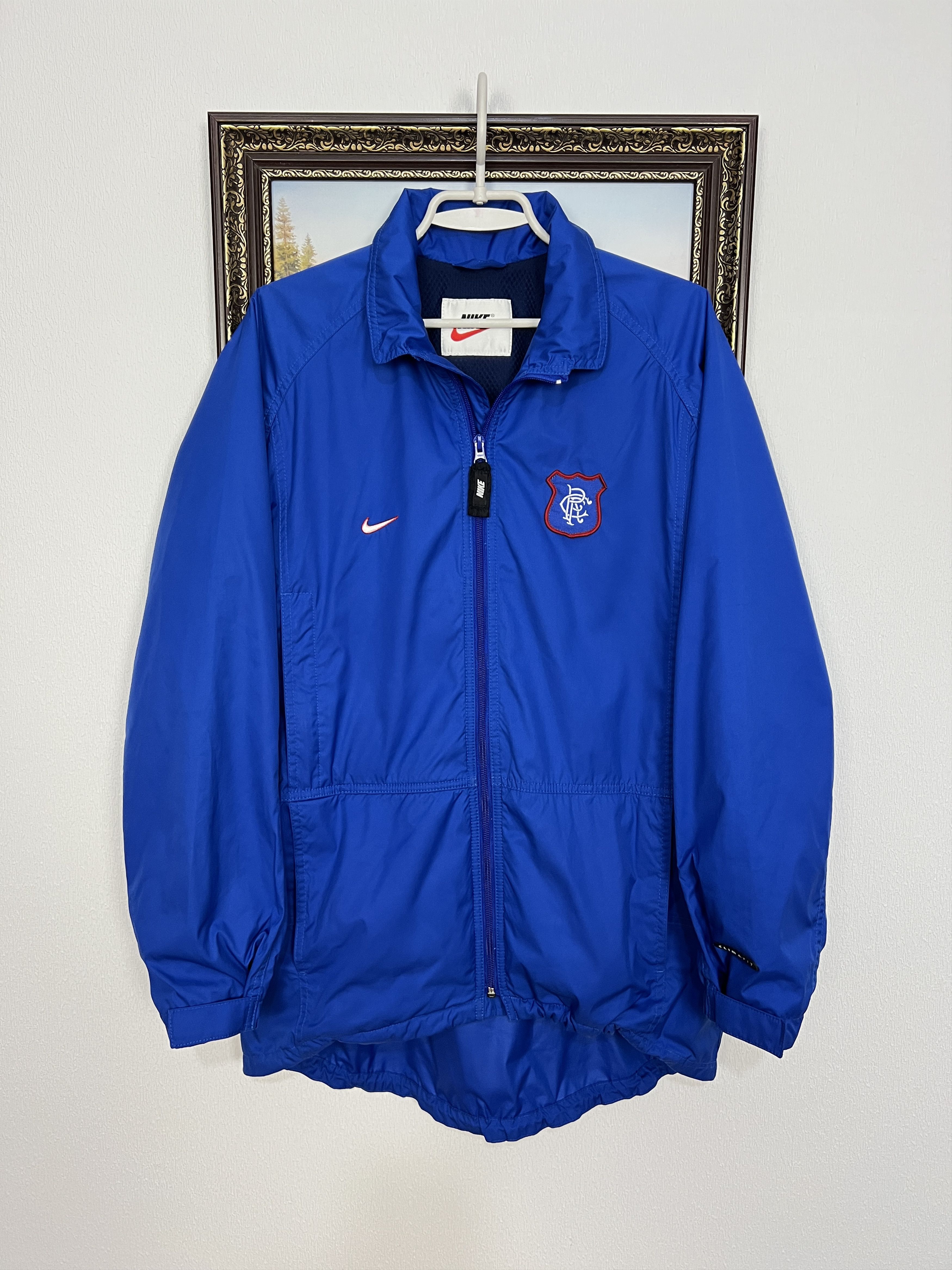 Nike Vintage Nike Glasgow Rangers Blue Jacket Football Track Top Size US L / EU 52-54 / 3 - 1 Thumbnail