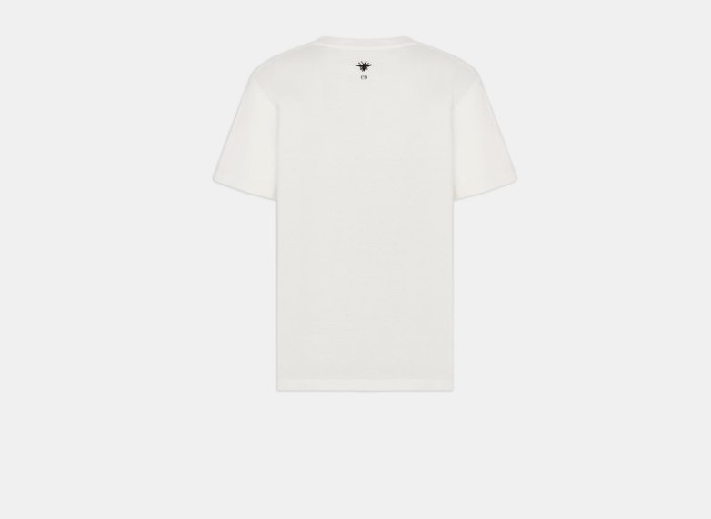 Dior o1w1db10326 513T09 Embroidered T-Shirt in White/Gold Size XL / US 12-14 / IT 48-50 - 2 Thumbnail