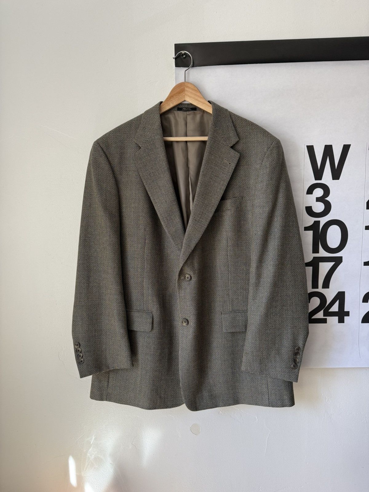 Hart Schaffner Marx Nordstrom Houndstooth Wool Sport Coat Blazer Size 46R - 1 Thumbnail