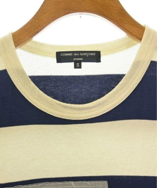 Comme des Garcons Homme T-Shirts Cotton Border Short Sleeve Patch Pattern White Navy Size US S / EU 44-46 / 1 - 5 Thumbnail