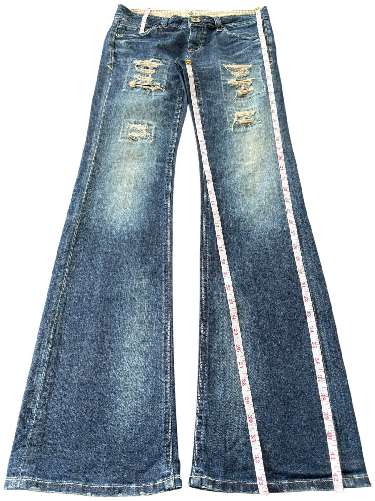 Hysteric Glamour Vintage Japanese Brand Rusty Distressed Low Rise Flare Jeans Size 31" - 11 Thumbnail