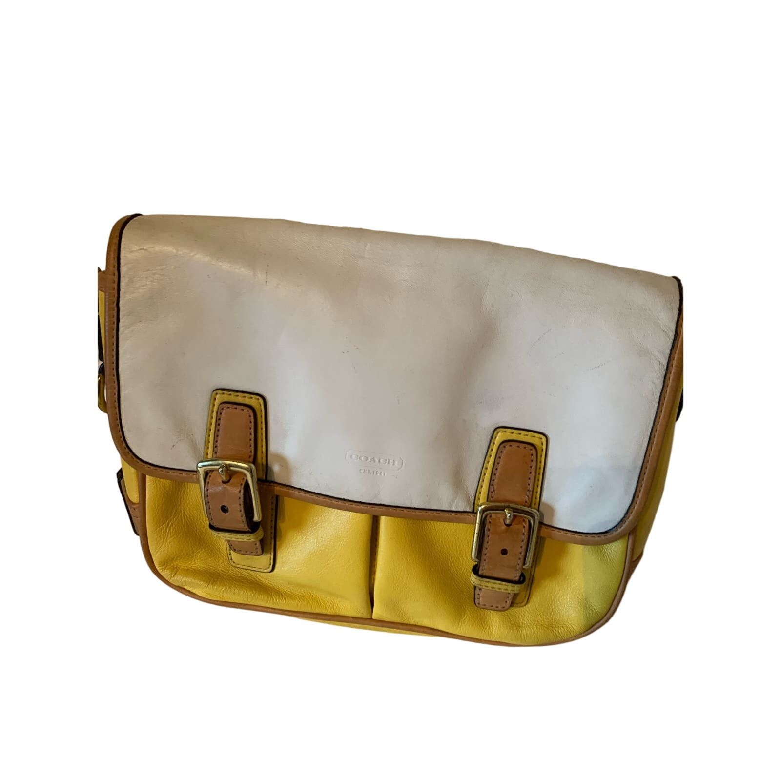 Coach Coach Park Colorblock bag in yellow and white | Grailed