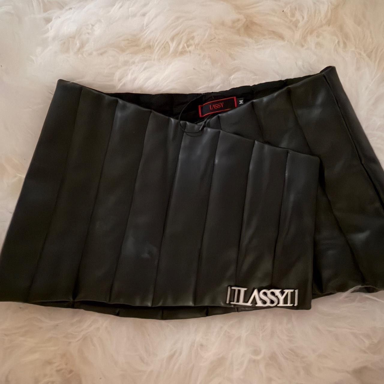 Other Biker Black Leather Lassi Mini Skirt Size M / US 6-8 / IT 42-44 - 3 Thumbnail