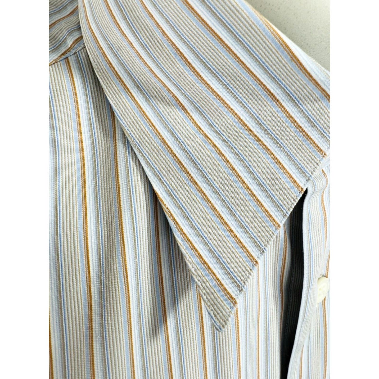Salvatore Ferragamo Salvatore Ferragamo Mens XL Striped Button-Up Shirt Size US XL / EU 56 / 4 - 2 Thumbnail