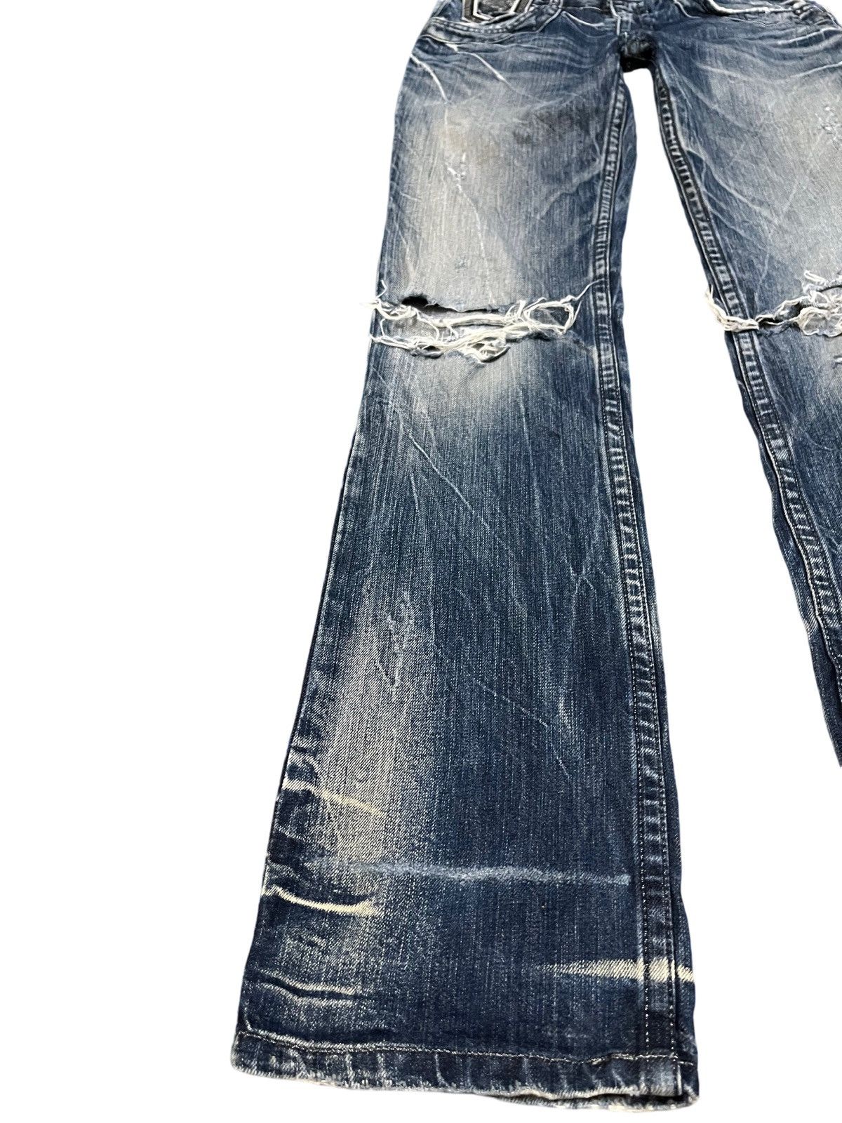 Beauty Beast Vintage Pasta Denim Flare Punk Ripped Jeans Size US 31 - 4 Thumbnail
