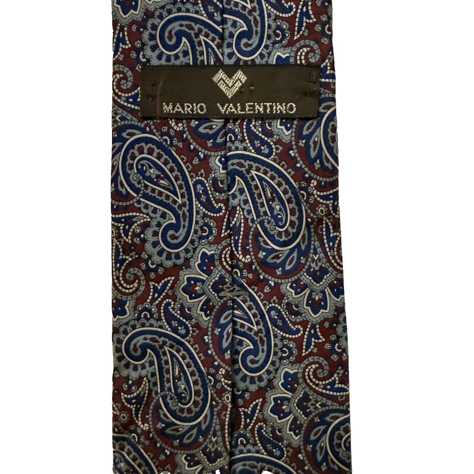 Mario Valentino Vintage Mario Valentino Tie Mens Paisley 100% Silk USA Size ONE SIZE - 3 Thumbnail