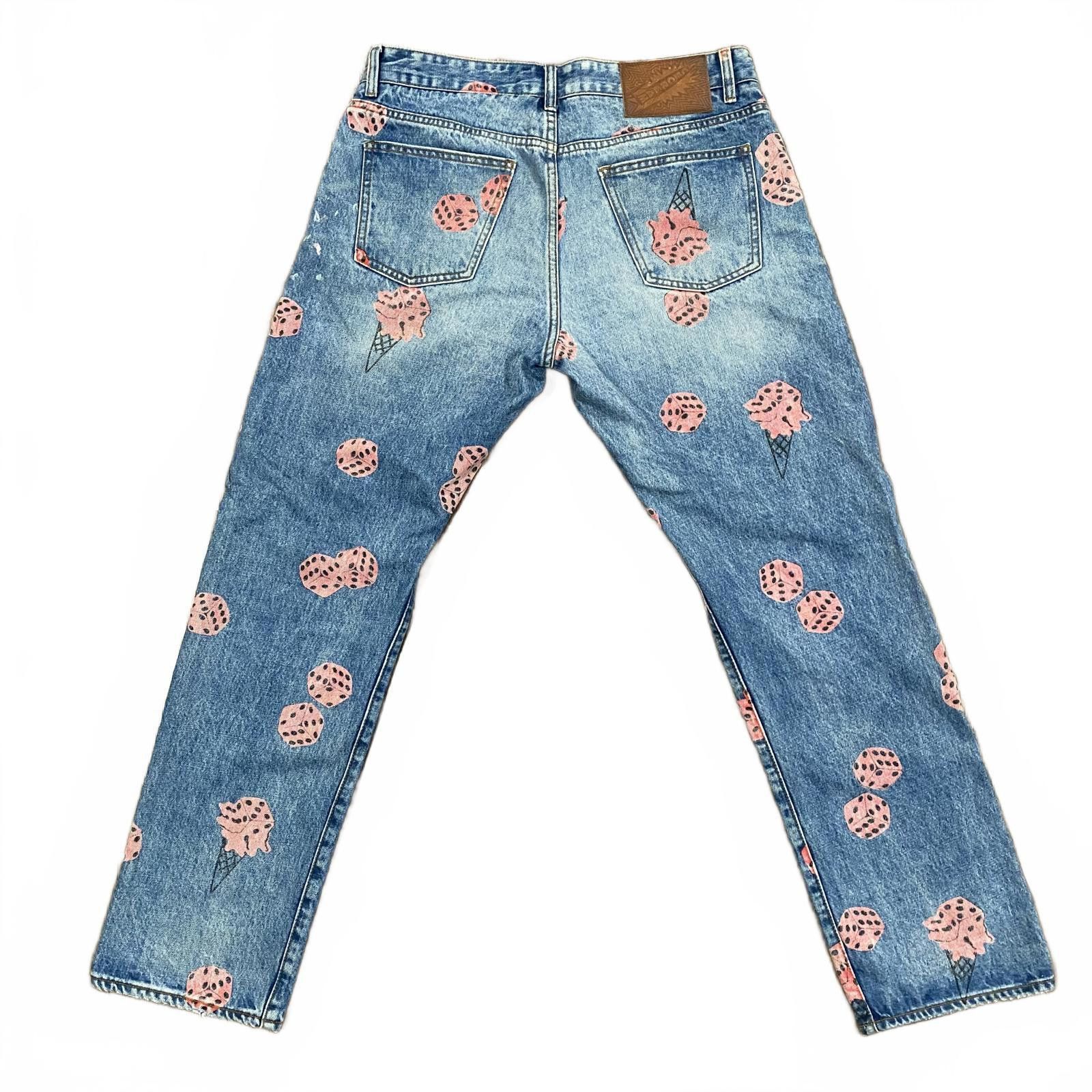 Billionaire Boys Club × Icecream ICE CREAM Dice Print Straight Jeans Size US 34 / EU 50 - 2 Thumbnail