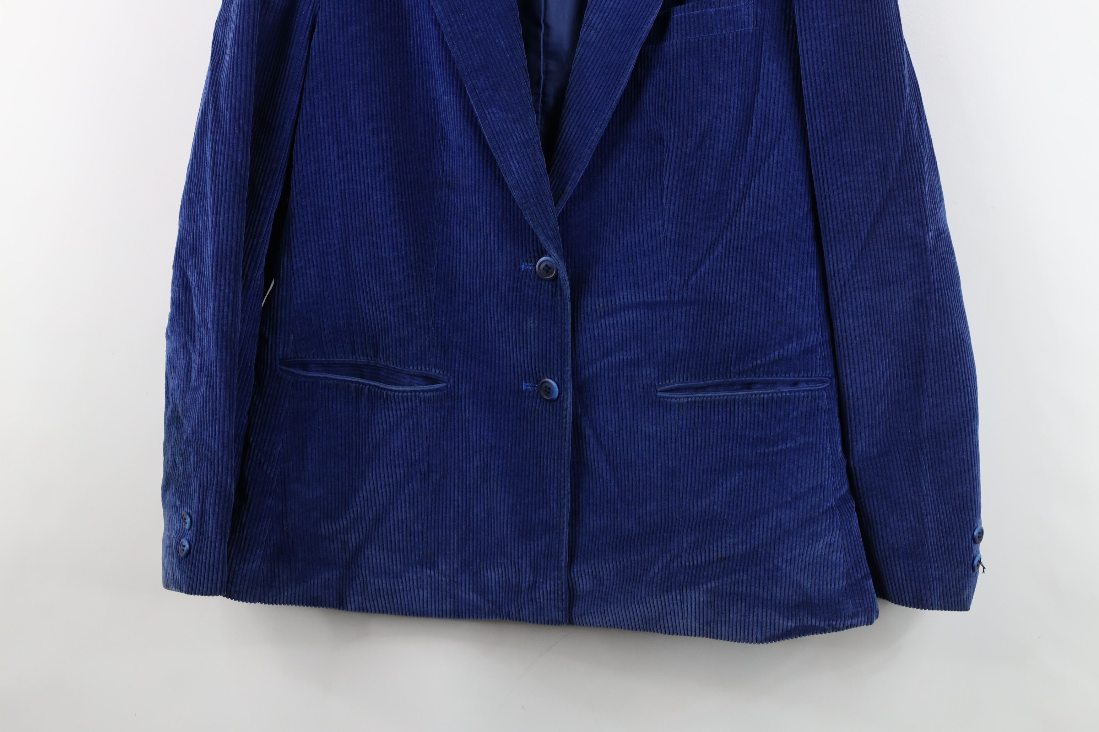 Vintage Vintage 70s Streetwear Corduroy Suit Blazer Jacket Blue Size XXL / US 16-18 / IT 52-54 - 3 Thumbnail