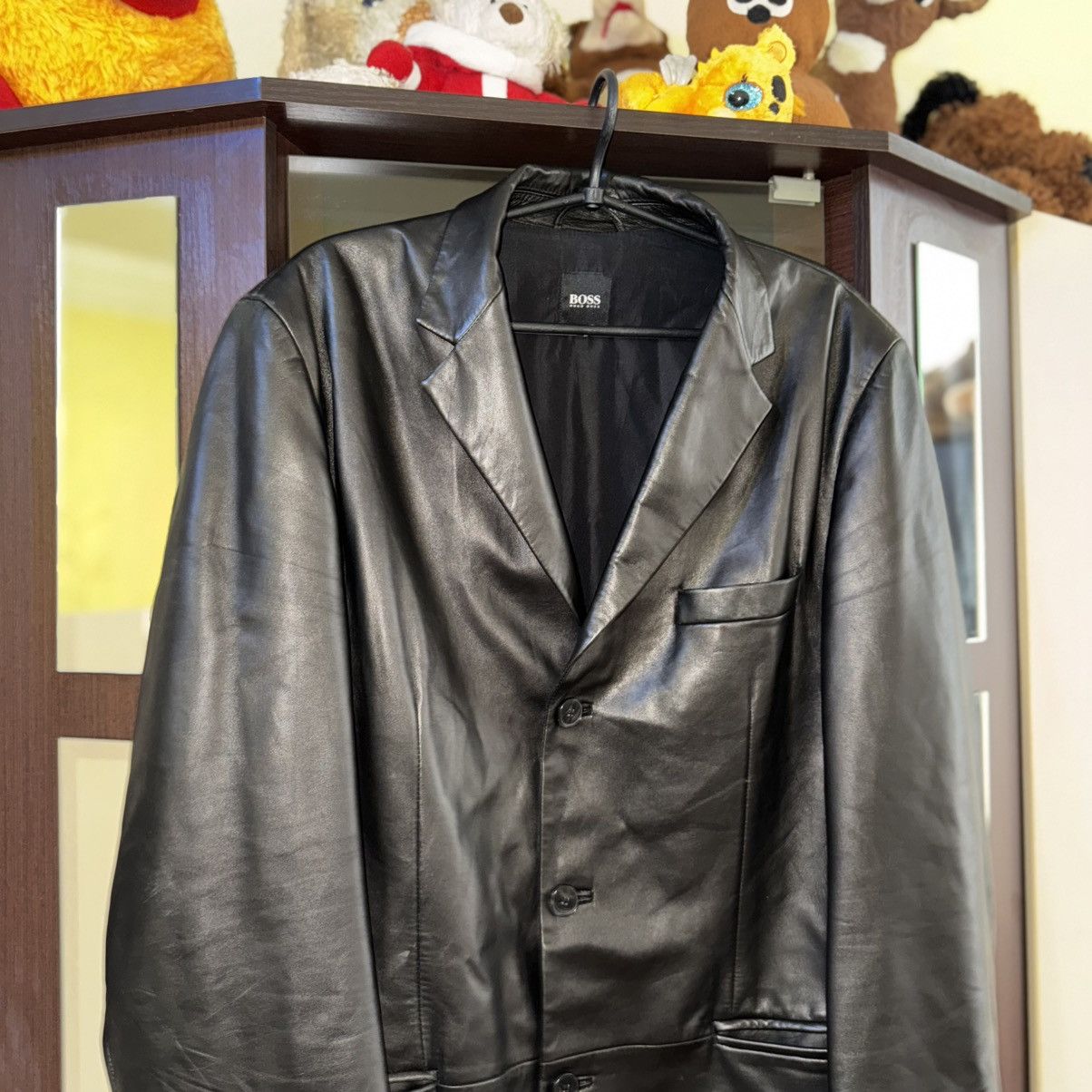 Hugo Boss Vintage 90s Hugo Boss Leather Jacket Coat Size US XL / EU 56 / 4 - 2 Thumbnail